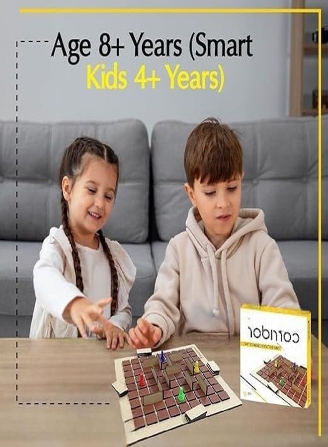 Braintastic Wooden Corridor Board Game for Kids, Adults, Family| Age 8+ Years (Smart Kids 4+ Years)|Interesting Mind, Strategy Game for Home, Travel| Super Fun to Play| 2-4 Players|Brown Color| - Image 5